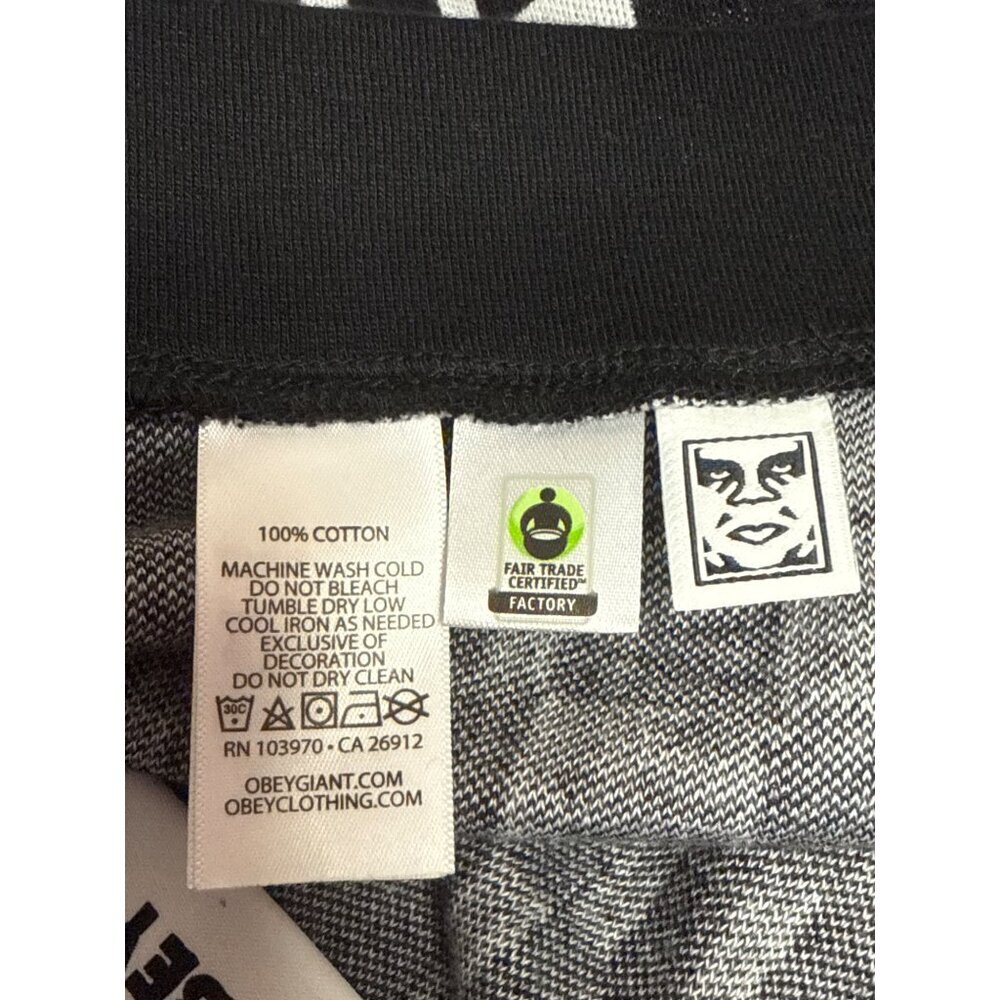 NEW OBEY Women's Shorts Lillian Fitted Black White Jacquard Check Size Medium - Picture 8 of 8